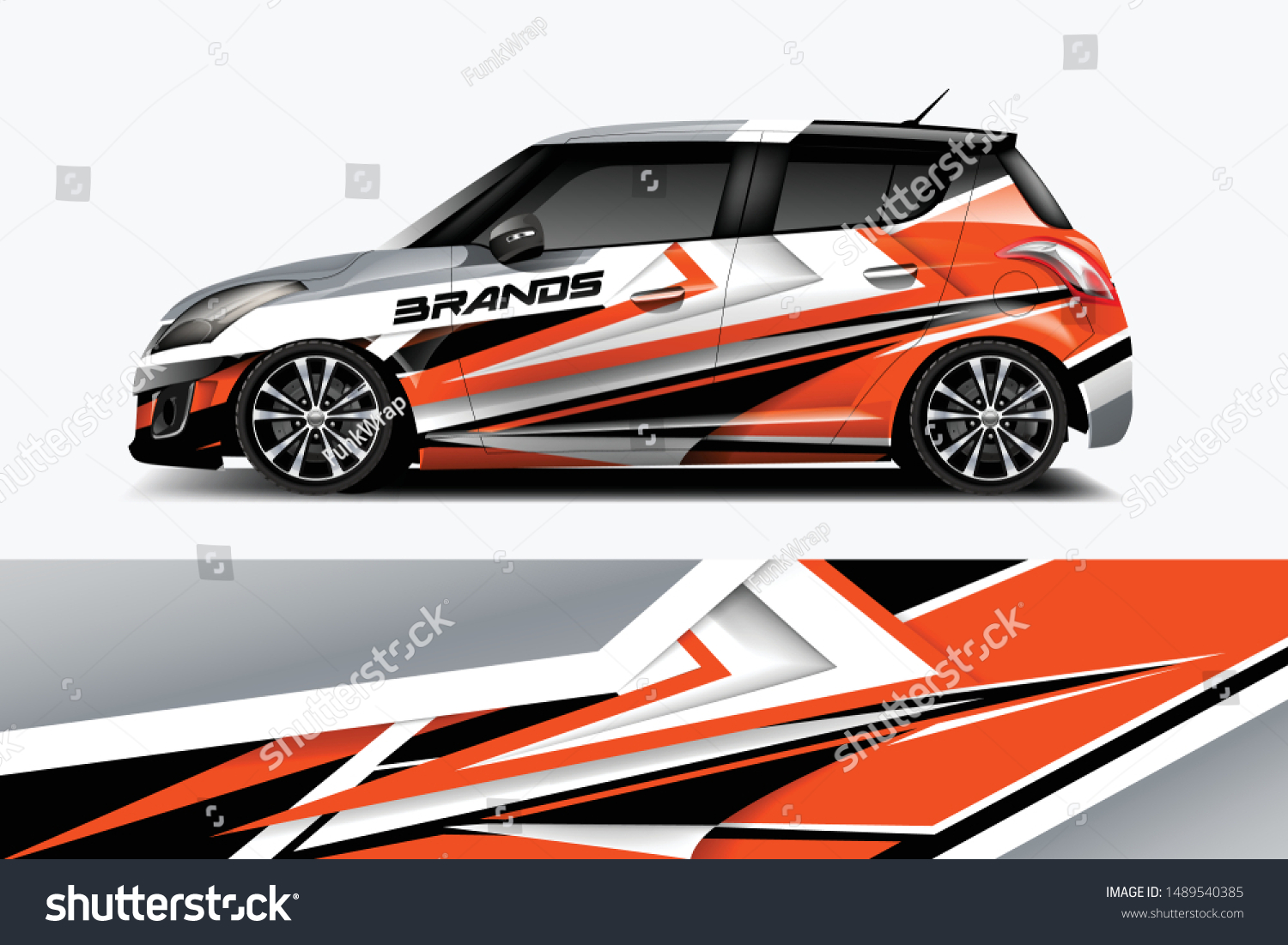 Car wrap graphic racing abstract strip and background for car wrap and vinyl sticker dekal