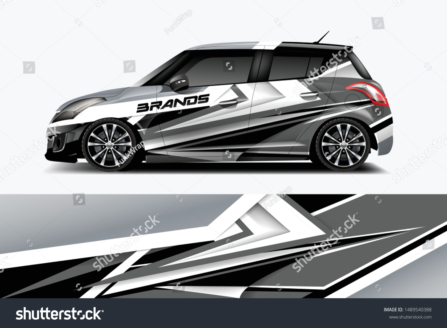 Car wrap graphic racing abstract strip and background for car wrap and vinyl sticker dekal