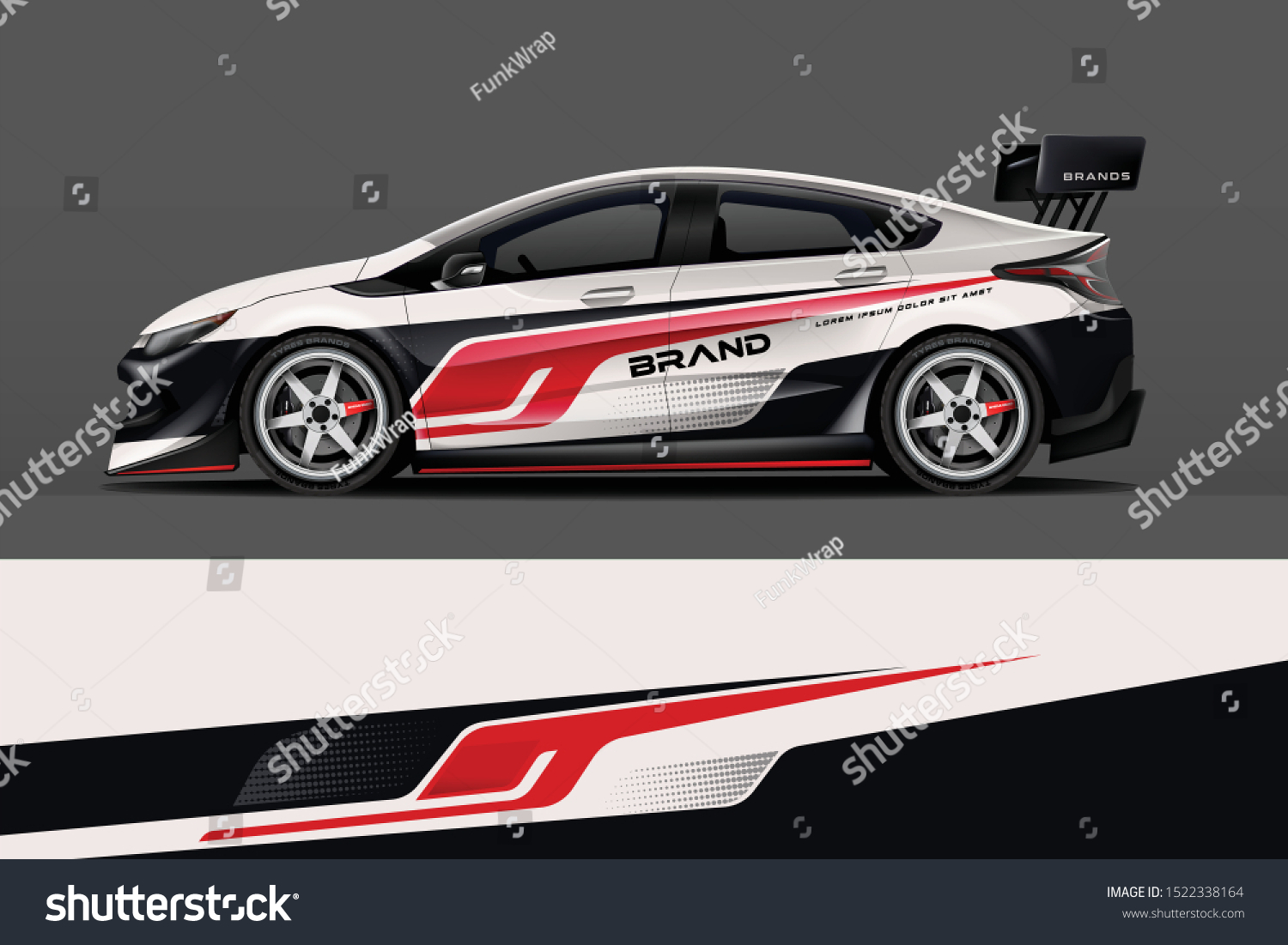 Car decal wrap design vector. Graphic abstract stripe racing background kit designs for vehicle, race car, rally, adventure and livery