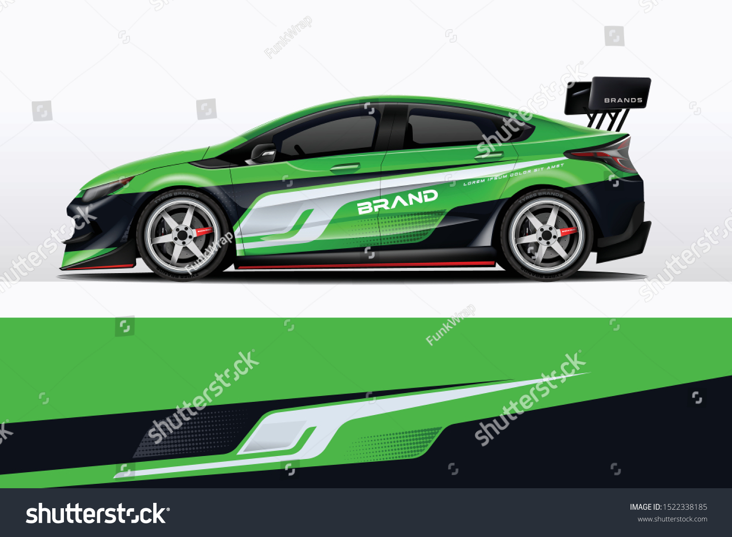 Car decal wrap design vector. Graphic abstract stripe racing background kit designs for vehicle, race car, rally, adventure and livery