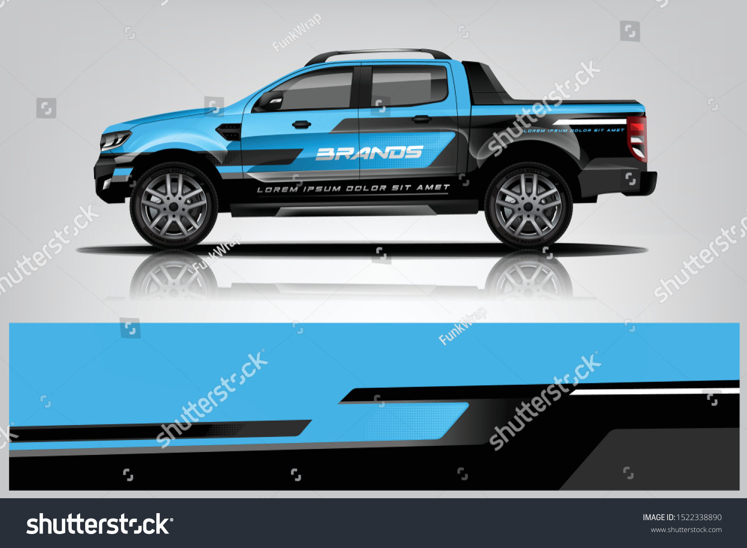 Truck decal wrap design vector. Graphic abstract stripe racing background kit designs for vehicle, race car, rally, adventure and livery - Vector