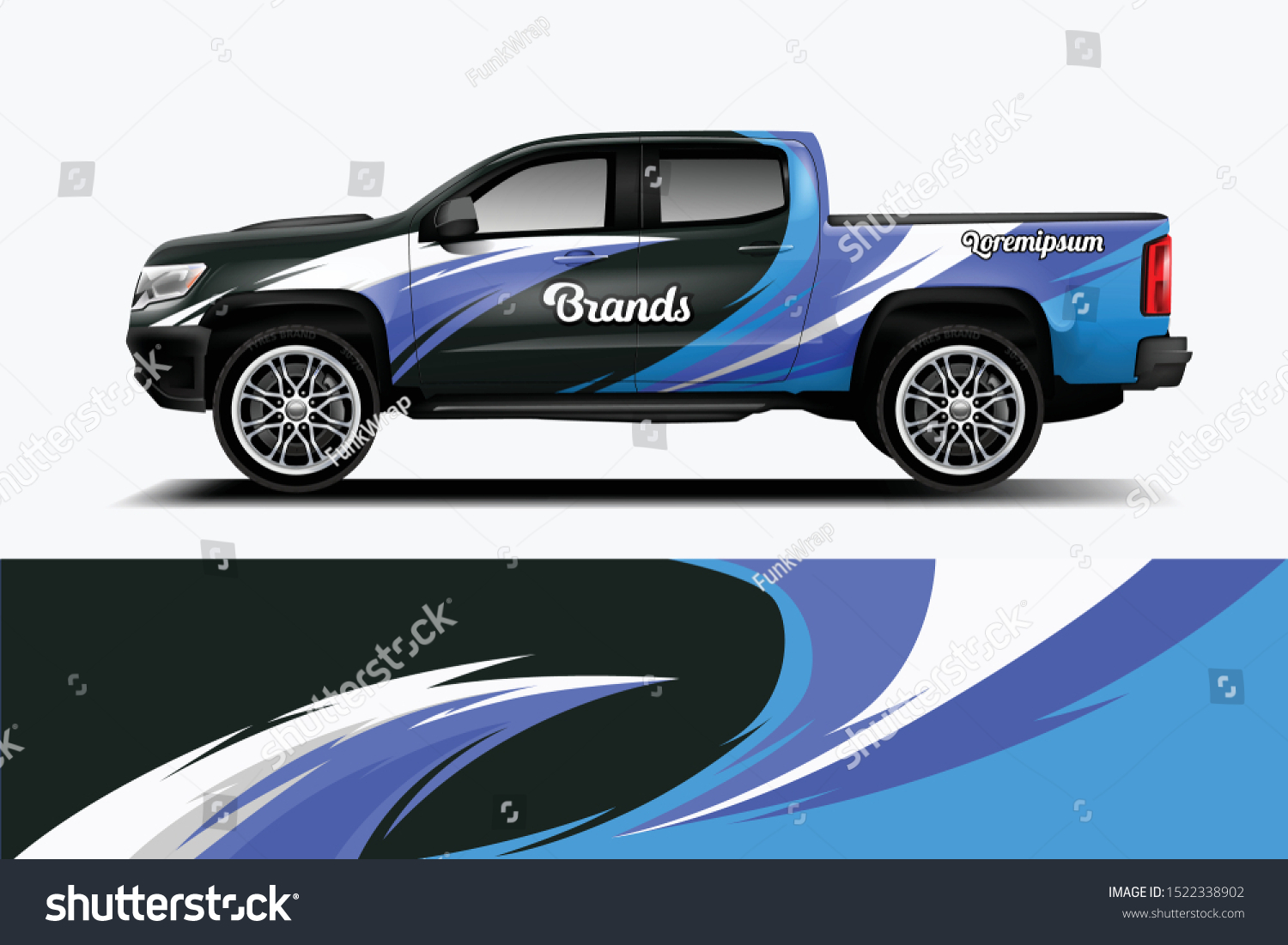 Truck decal wrap design vector. Graphic abstract stripe racing background kit designs for vehicle, race car, rally, adventure and livery - Vector