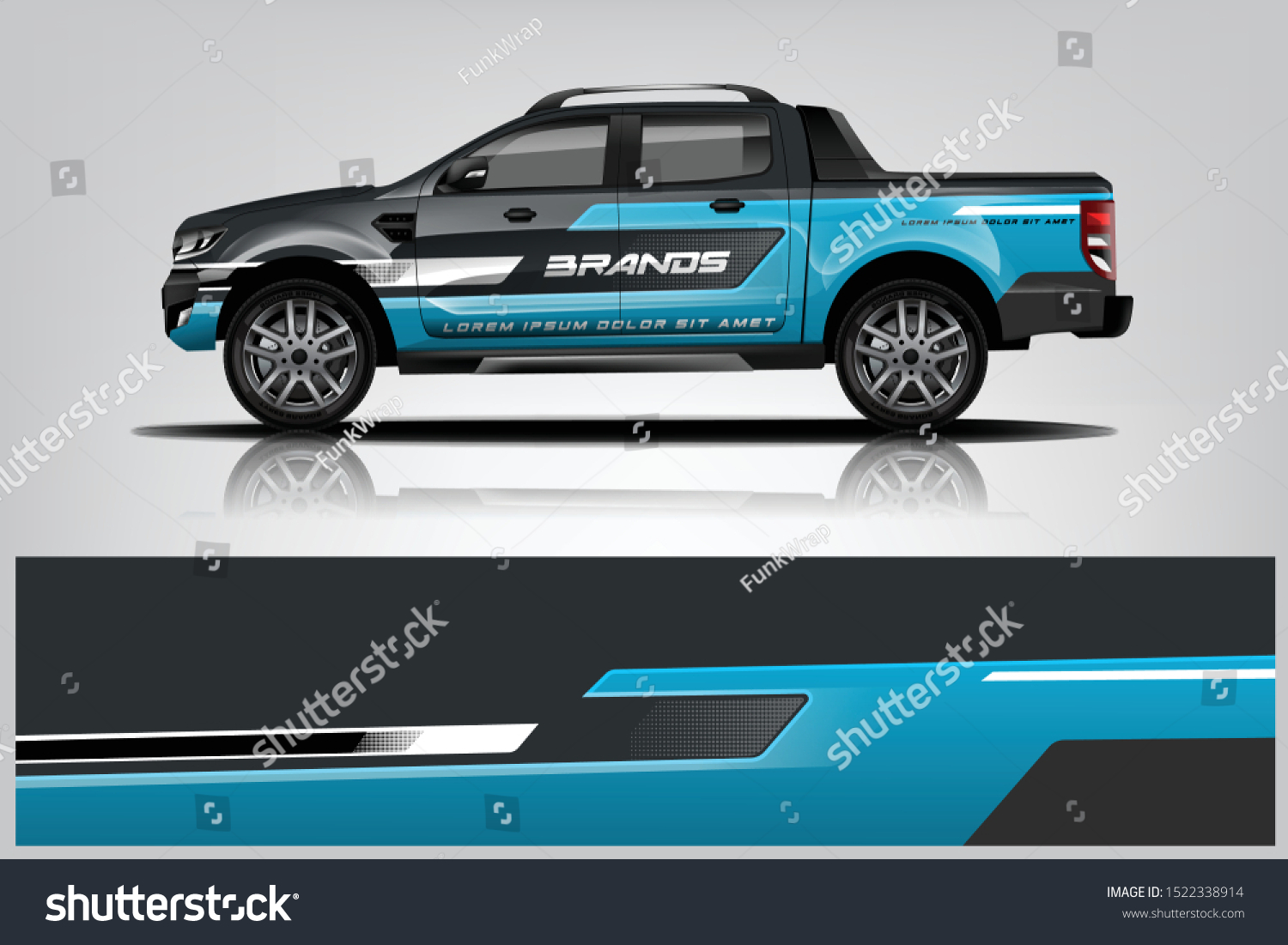 	
Truck decal wrap design vector. Graphic abstract stripe racing background kit designs for vehicle, race car, rally, adventure and livery - Vector