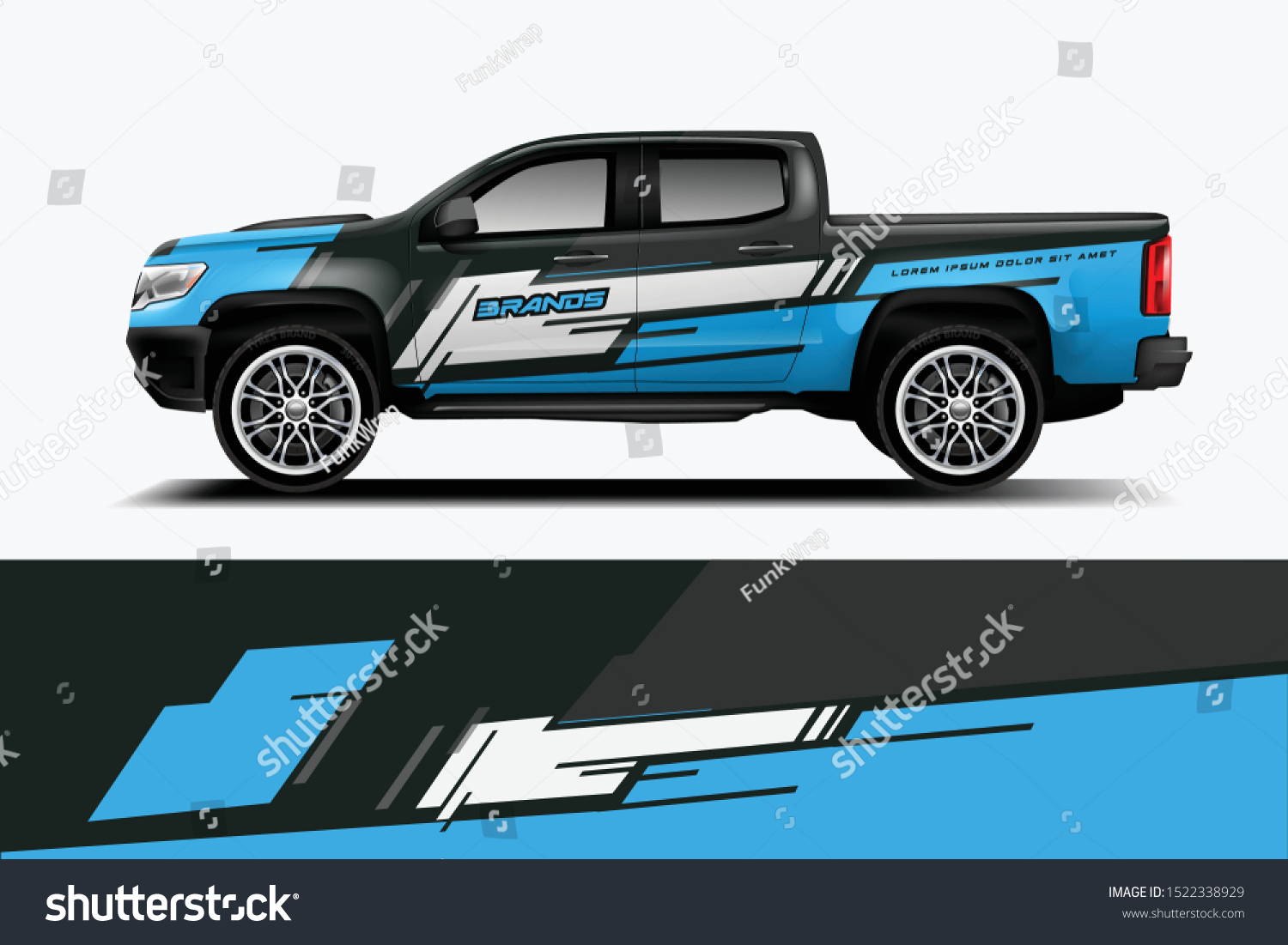 Truck decal wrap design vector. Graphic abstract stripe racing background kit designs for vehicle, race car, rally, adventure and livery - Vector