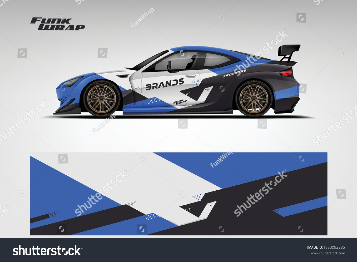 Sport Car Wrap Design. Car decal wrap design vector. Graphic abstract stripe racing background kit designs for vehicle, race car, rally, adventure and livery