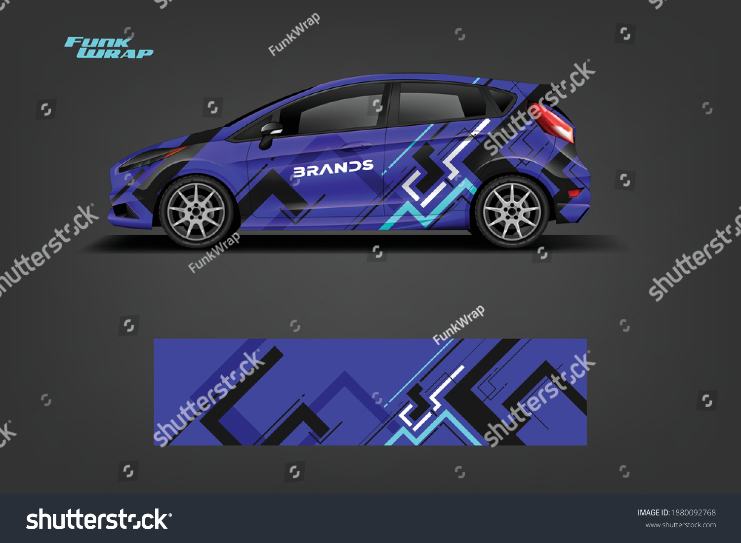 Sport Car wrap for company, casual, Sporty Car Decal vector eps ready print.