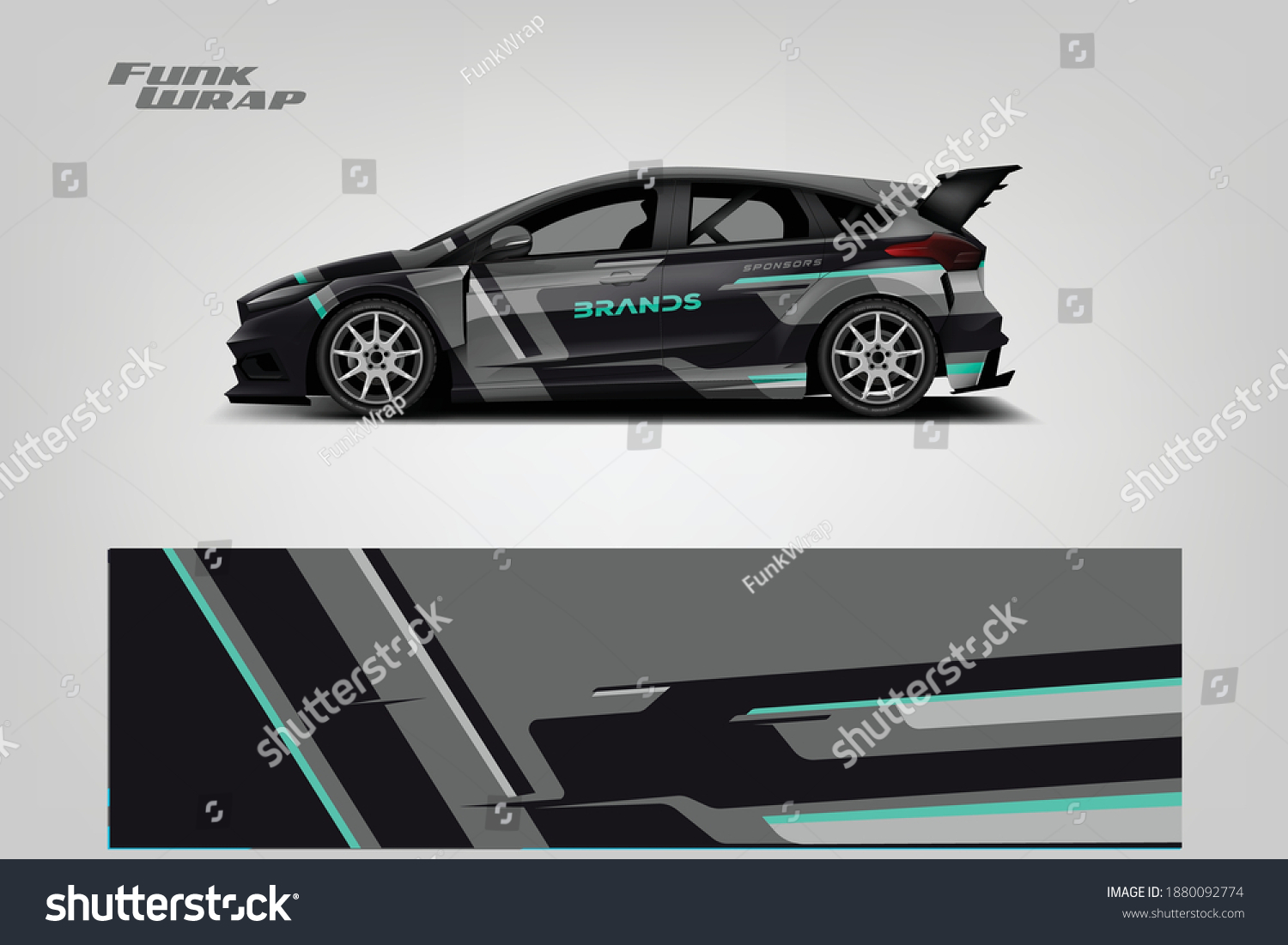 Sport Car wrap for company, casual, Sporty Car Decal vector eps ready print.