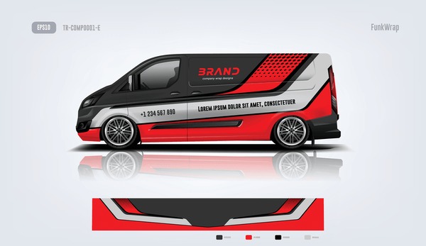 Sport Company Van Wrap Design vector eps 10 ready print.