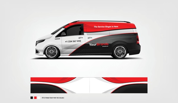 Sport Company Van Wrap Design vector eps 10 ready print.