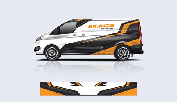 Van wrap design. Wrap, sticker and decal design for company. Vector format - eps 10 Vector dekal