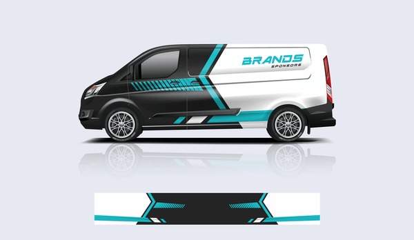 Van wrap design. Wrap, sticker and decal design for company. Vector format - eps 10 Vector dekal