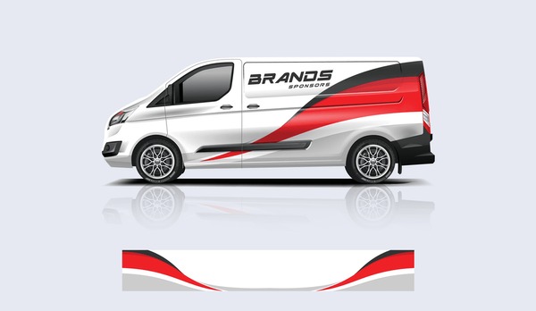 Van wrap design. Wrap, sticker and decal design for company. Vector format - eps 10 Vector dekal