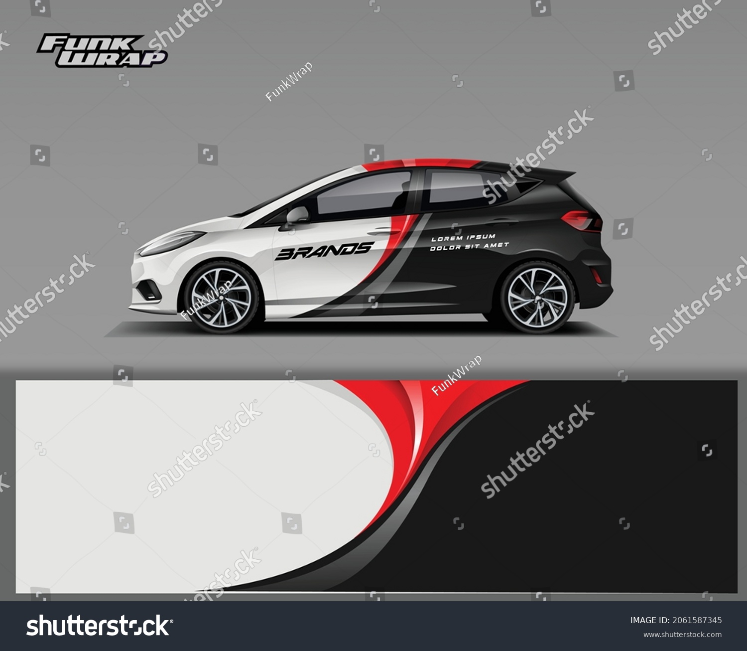 Car wrap design vector, truck and cargo van decal. Graphic abstract stripe racing background designs for vehicle, rally, race, adventure and car racing livery