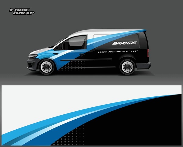 Commercial Van car wrap. abstract strip for commercial van car wrap, sticker, and decal. vector eps 10 format.