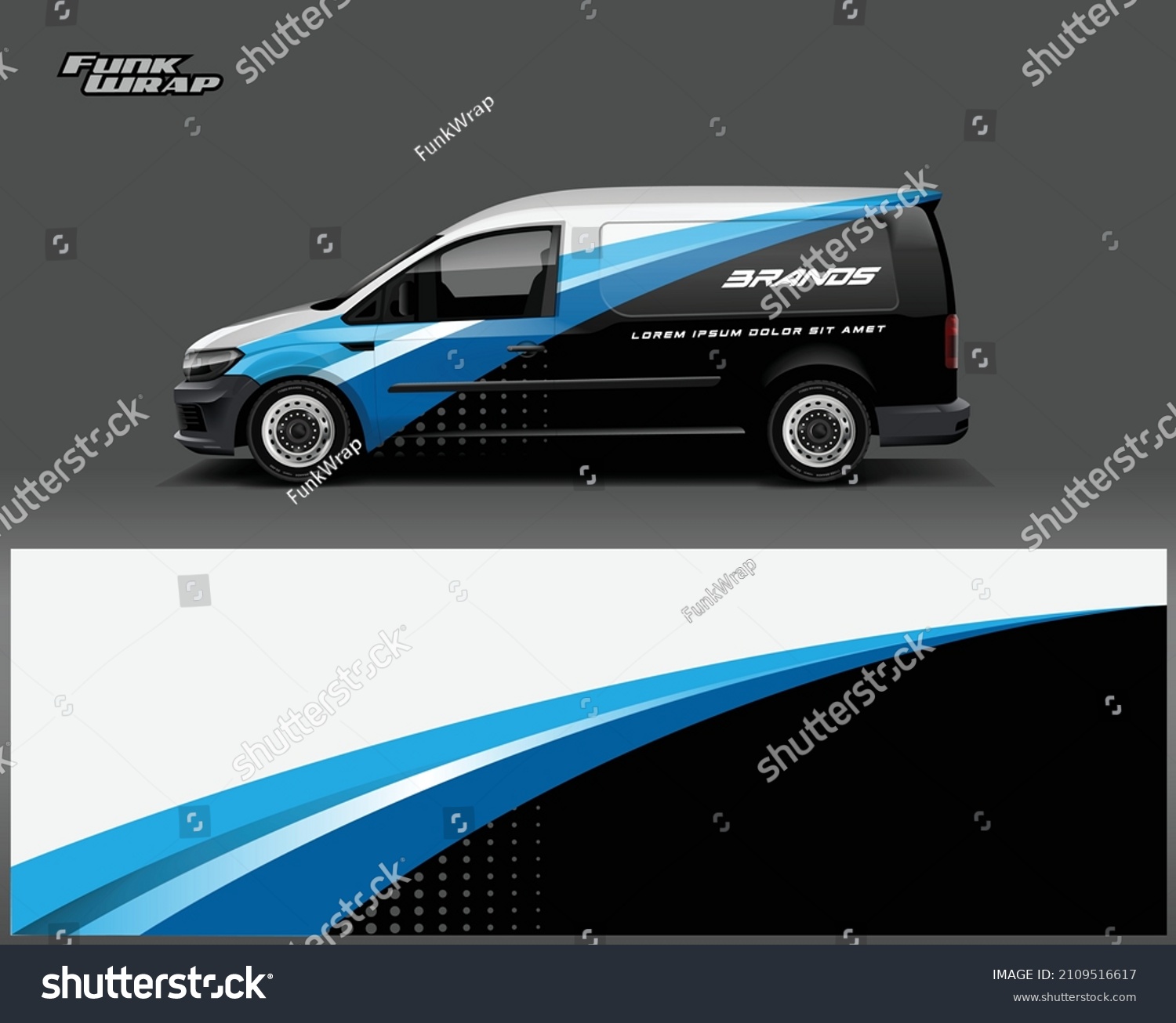 Commercial Van car wrap. abstract strip for commercial van car wrap, sticker, and decal. vector eps 10 format.