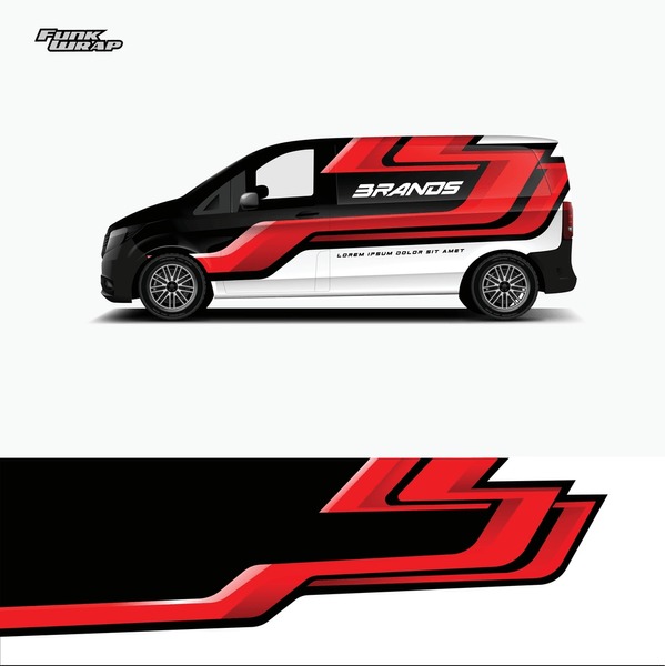 Commercial Van car wrap. abstract strip for commercial van car wrap, sticker, and decal. vector eps 10 format.