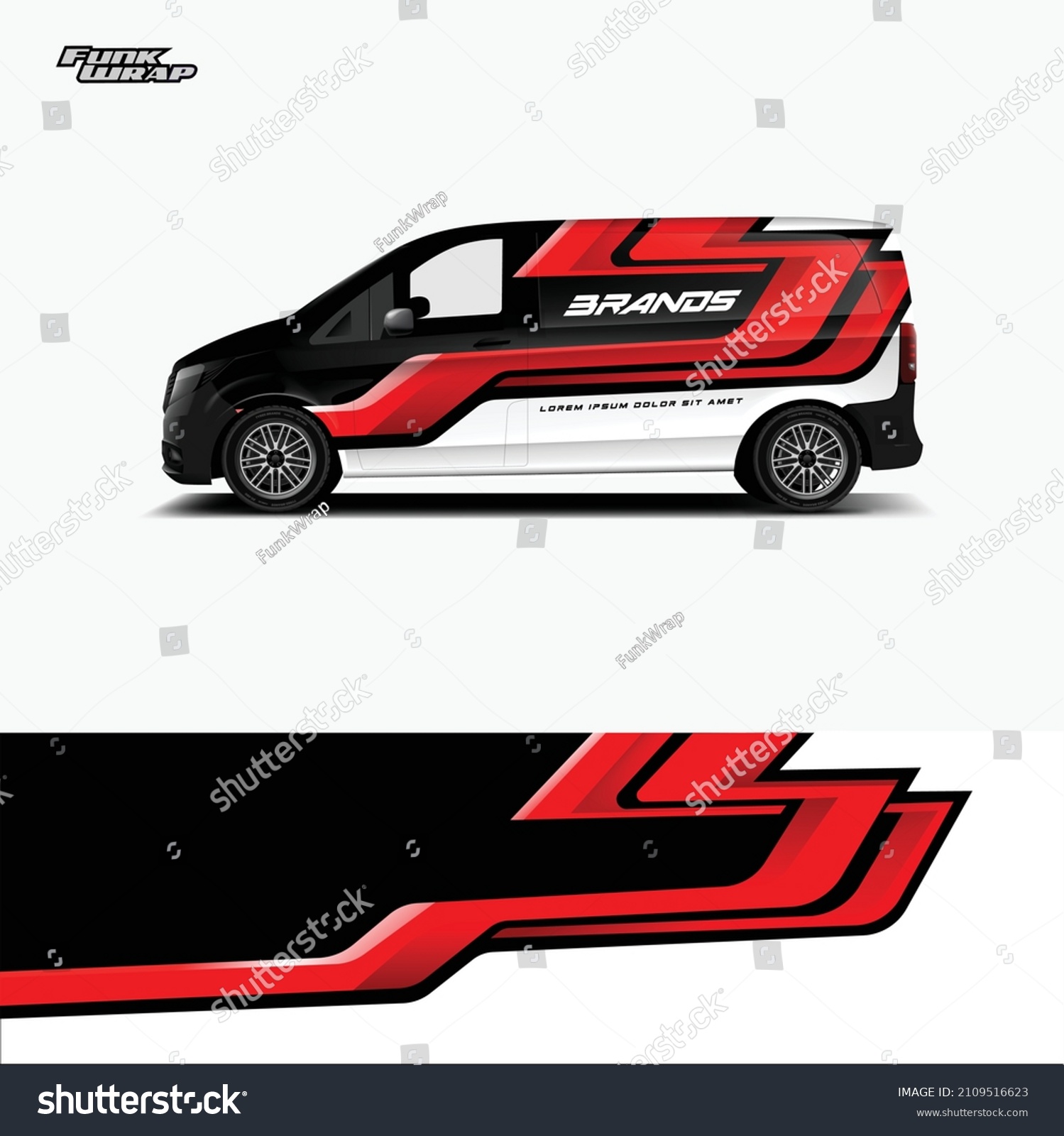 Commercial Van car wrap. abstract strip for commercial van car wrap, sticker, and decal. vector eps 10 format.