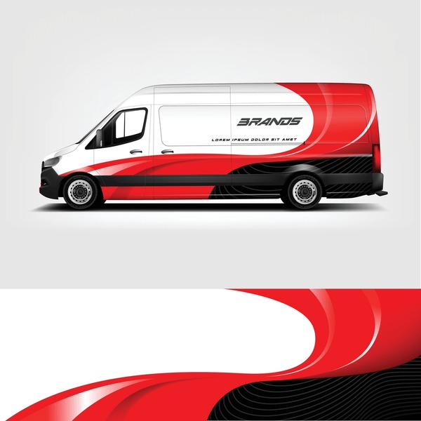 Commercial Van car wrap. abstract strip for commercial van car wrap, sticker, and decal. vector eps 10 format.