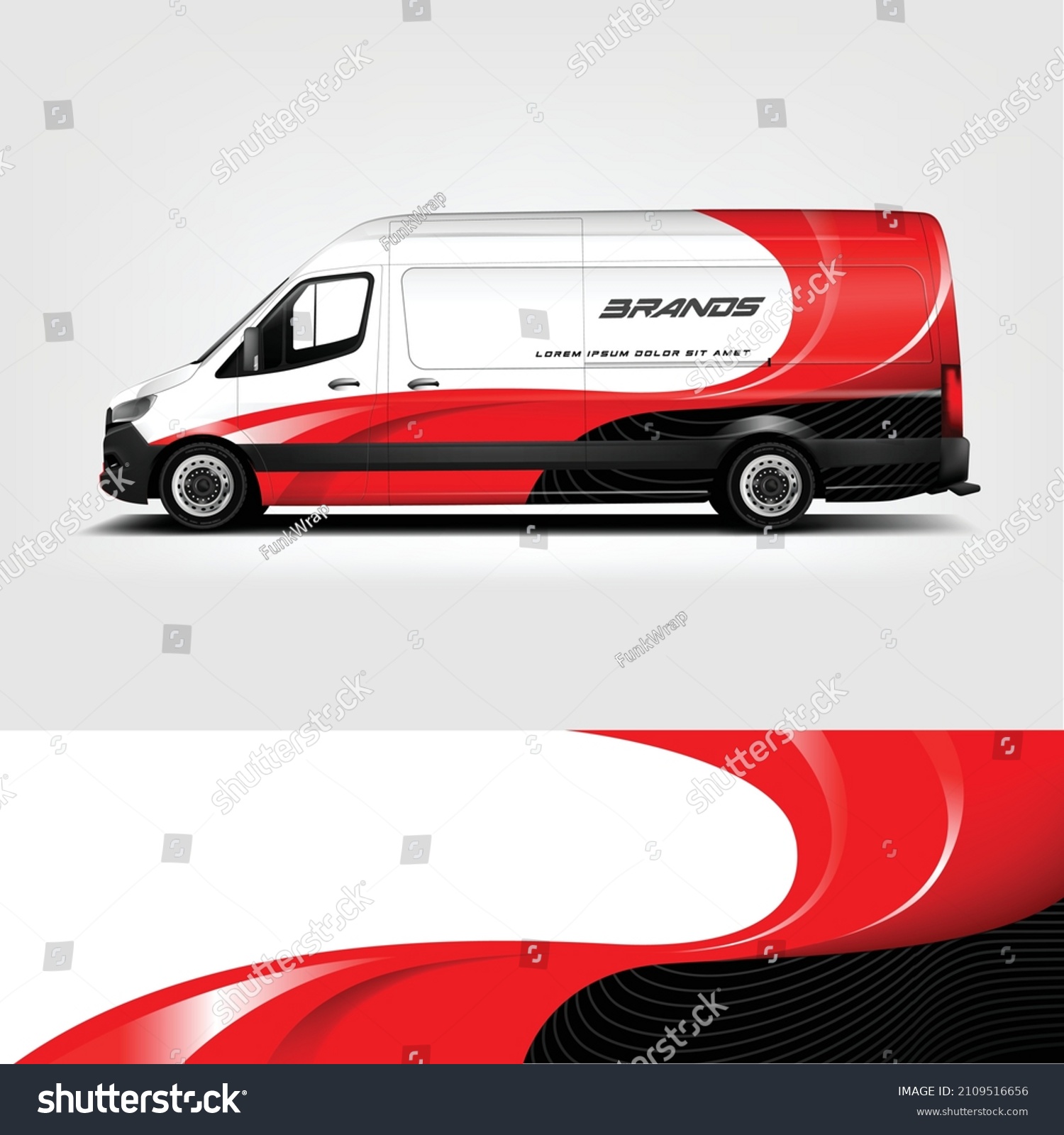 Commercial Van car wrap. abstract strip for commercial van car wrap, sticker, and decal. vector eps 10 format.