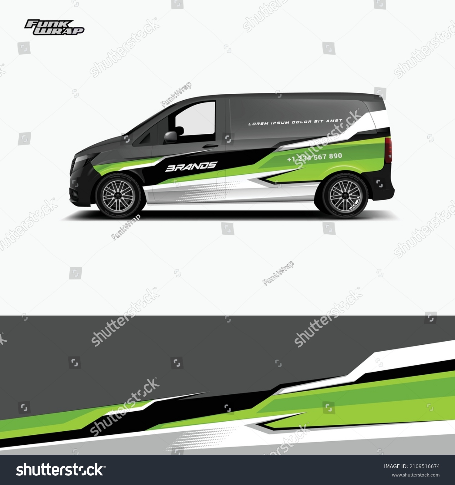 Commercial Van car wrap. abstract strip for commercial van car wrap, sticker, and decal. vector eps 10 format.