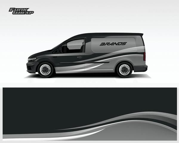 Commercial Van car wrap. abstract strip for commercial van car wrap, sticker, and decal. vector eps 10 format.