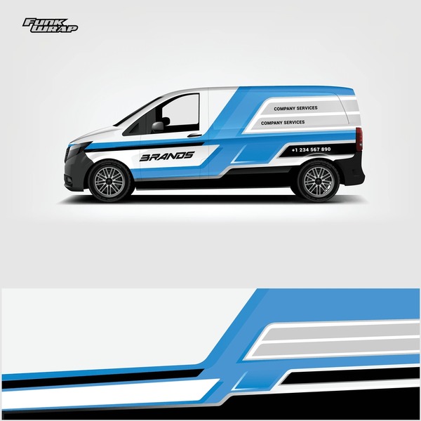 Commercial Van car wrap. abstract strip for commercial van car wrap, sticker, and decal. vector eps 10 format.