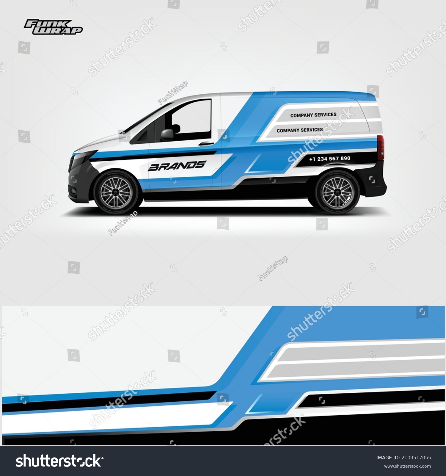 Commercial Van car wrap. abstract strip for commercial van car wrap, sticker, and decal. vector eps 10 format.
