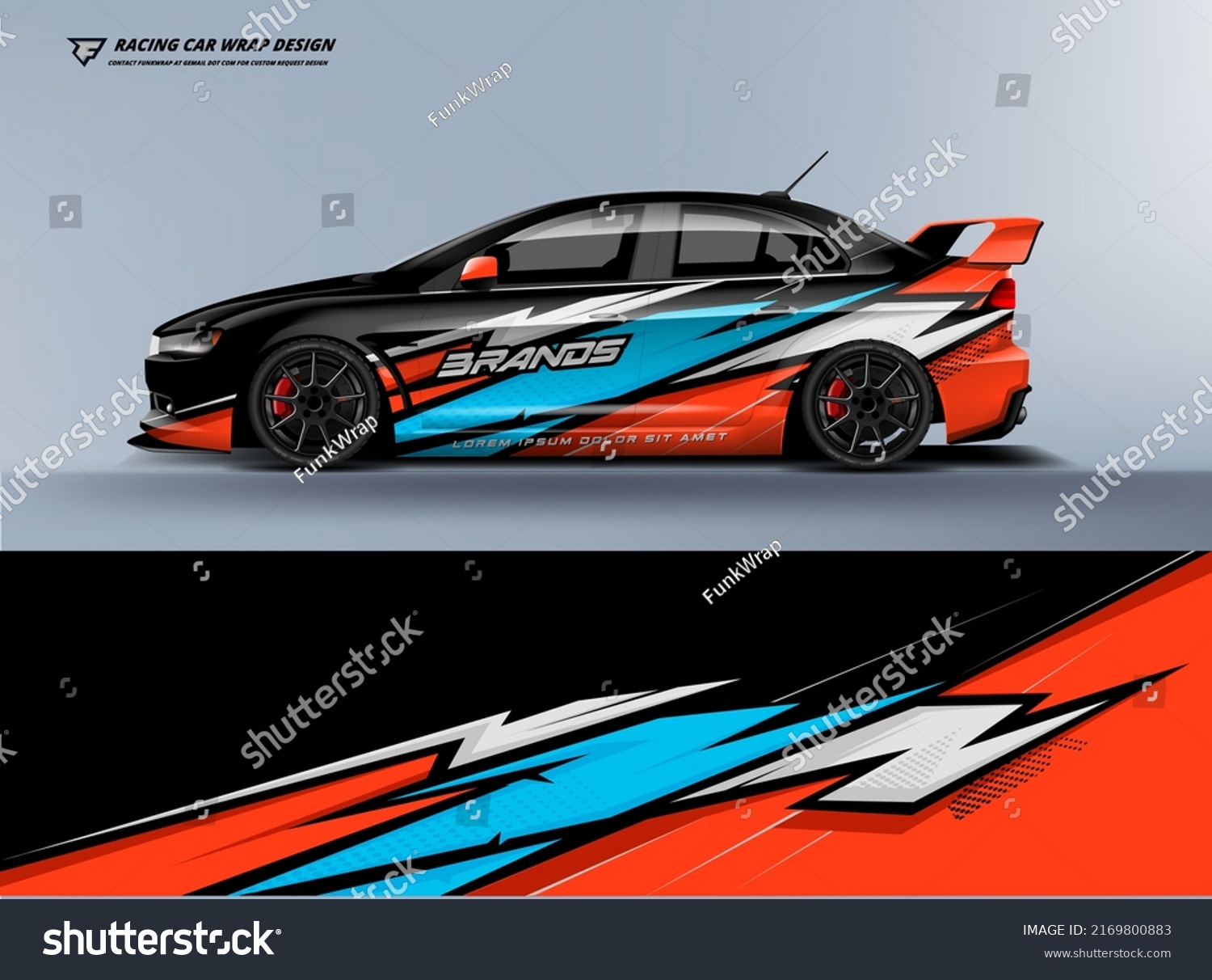 Car Wrap Design. sport hatchback Racing wrap printable design eps vector file.