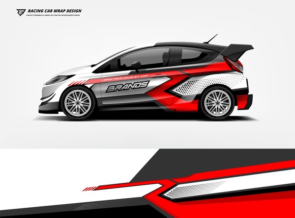Car wrap livery design Racing sport car background printable file.