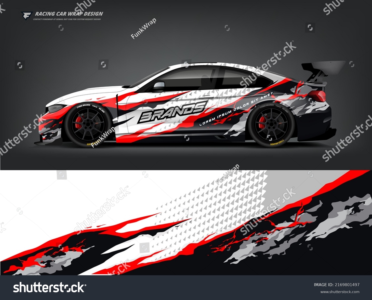 Car wrap livery design Racing sport car background printable file.