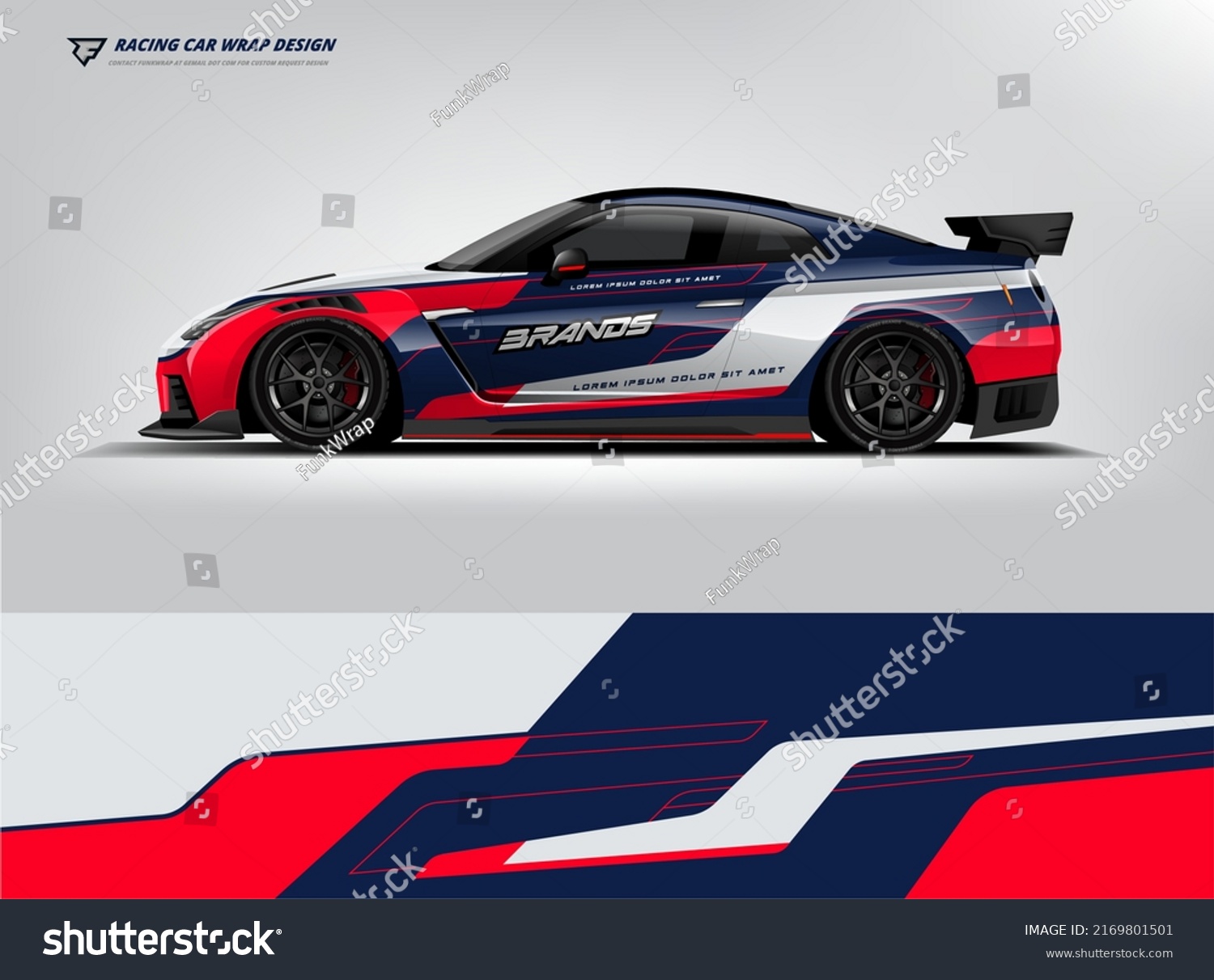 Car wrap livery design Racing sport car background printable file.