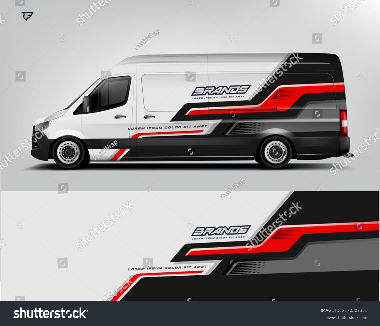 Van Wrap Car Design.Van Wrap Livery design. Ready print wrap design for Van.