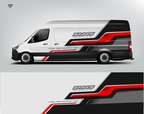 Van Wrap Car Design.Van Wrap Livery design. Ready print wrap design for Van.