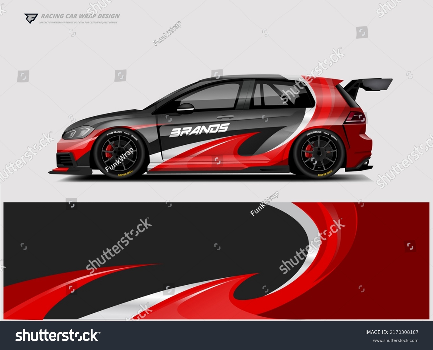 Sport Hatchback livery wrap Design. Printable file eps.