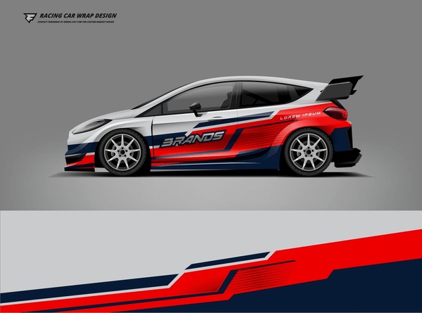 Sport Hatchback livery wrap Design. Printable file eps.