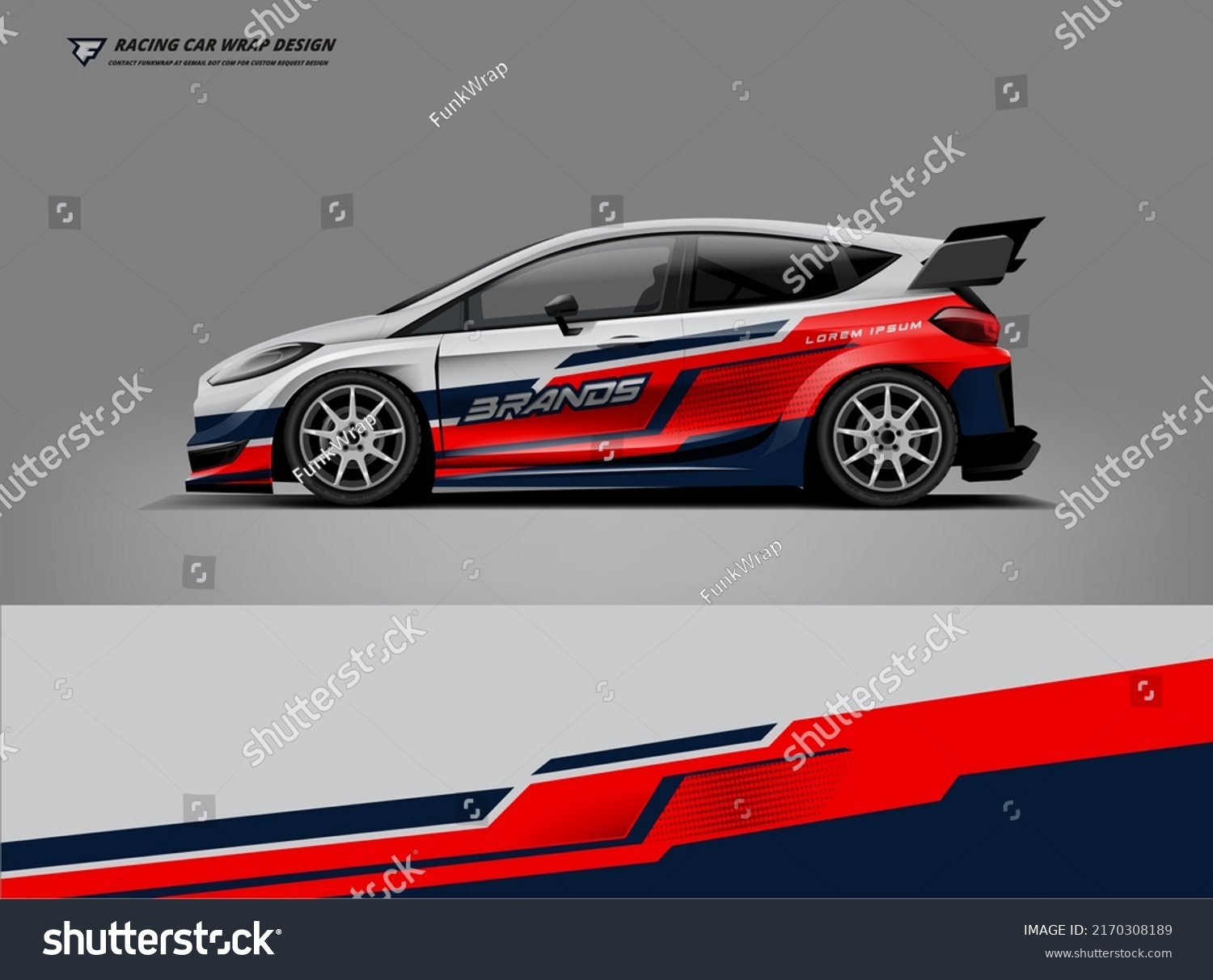 Sport Hatchback livery wrap Design. Printable file eps.