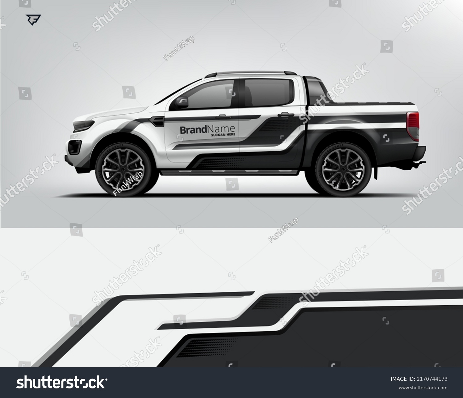 Truck wrap design. Modern eye catching printable design file.