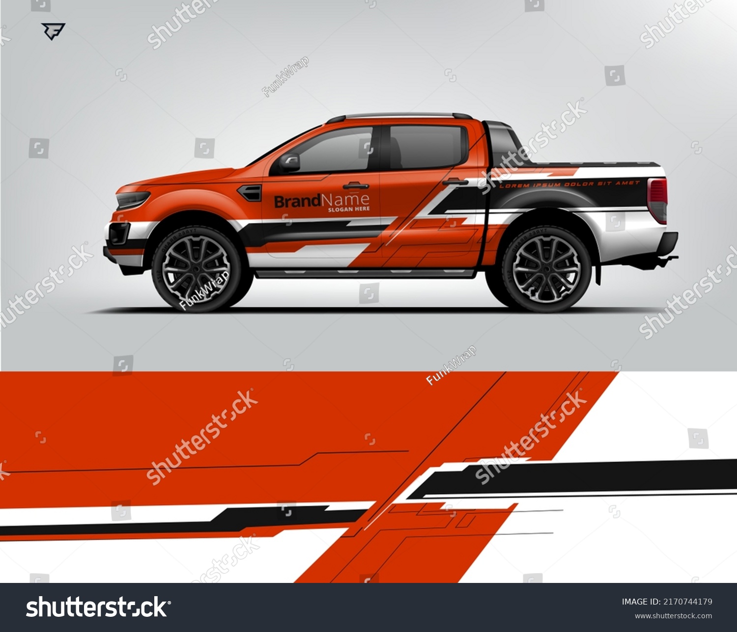 Truck wrap design. Modern eye catching printable design file.