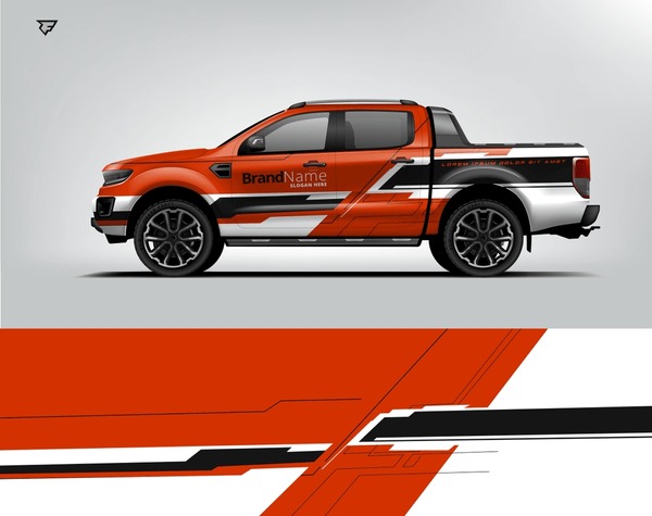 Truck wrap design. Modern eye catching printable design file.