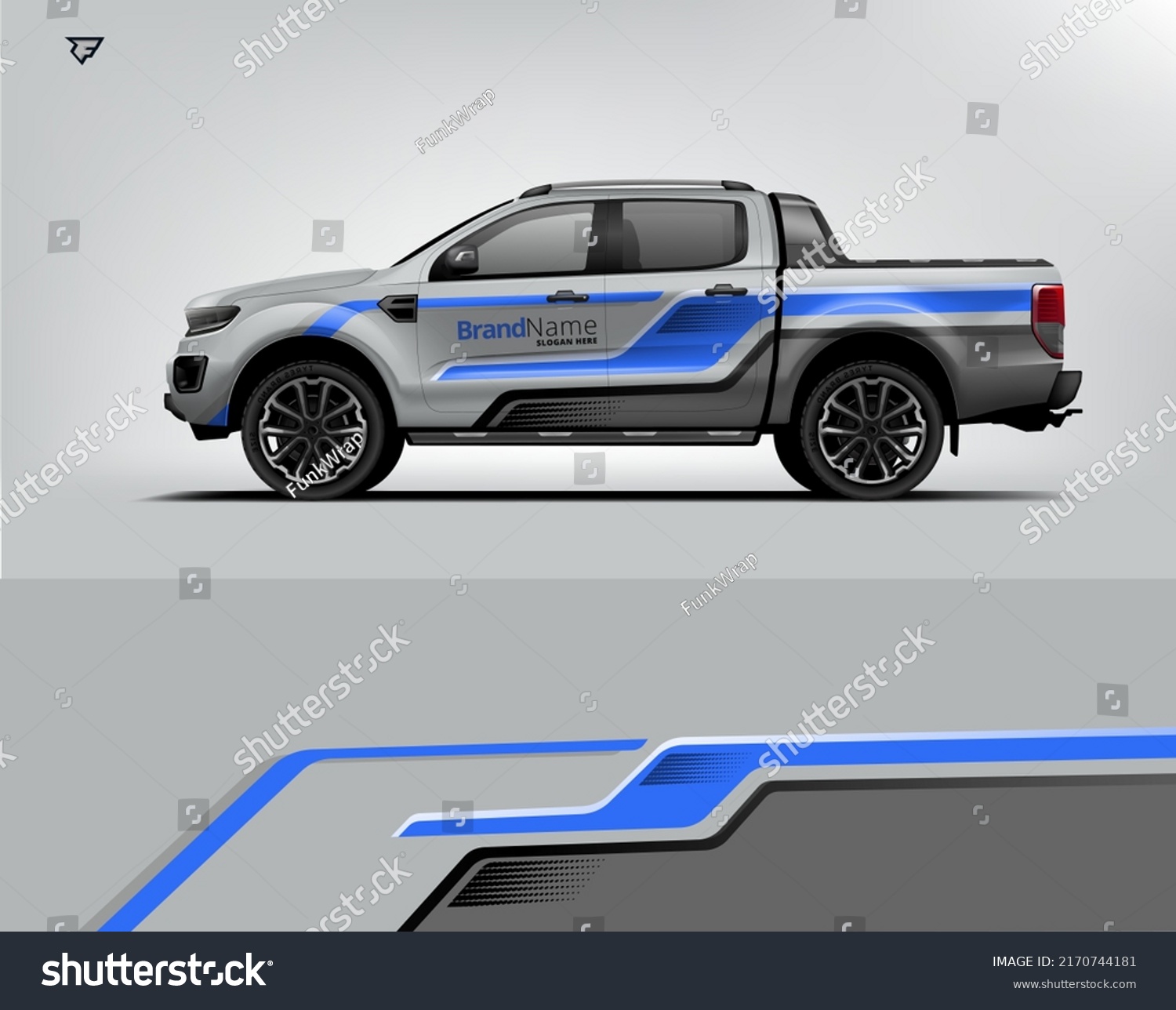 Truck wrap design. Modern eye catching printable design file.