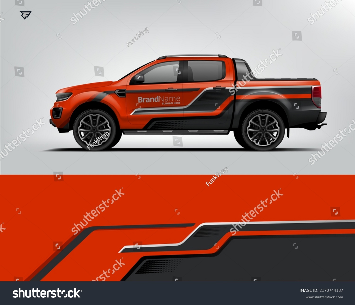 Truck wrap design. Modern eye catching printable design file.