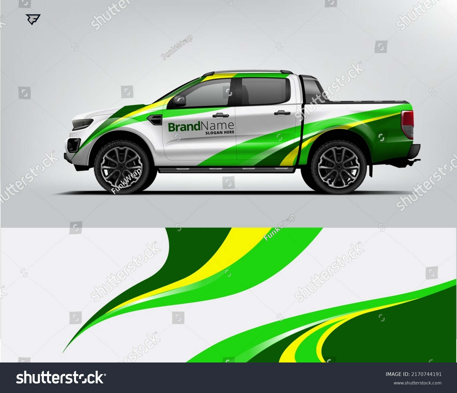 Truck wrap design. Modern eye catching printable design file.