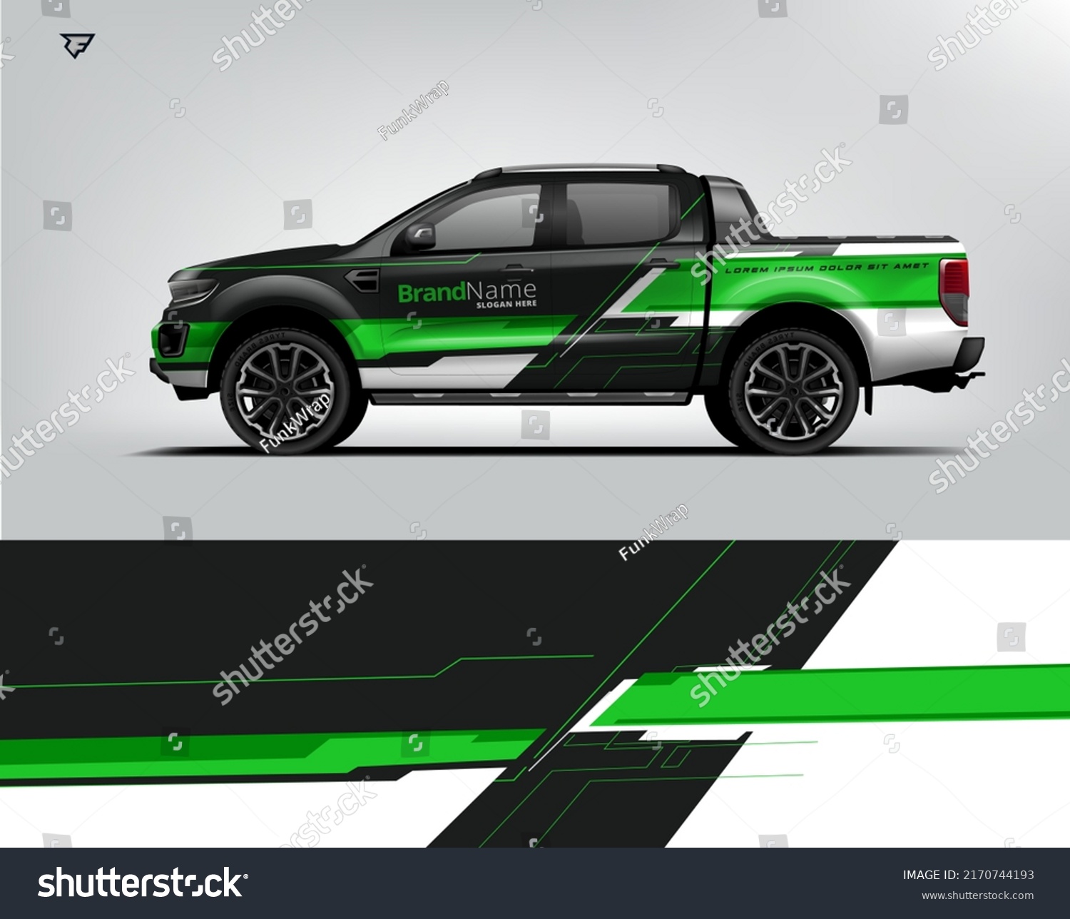 Truck wrap design. Modern eye catching printable design file.