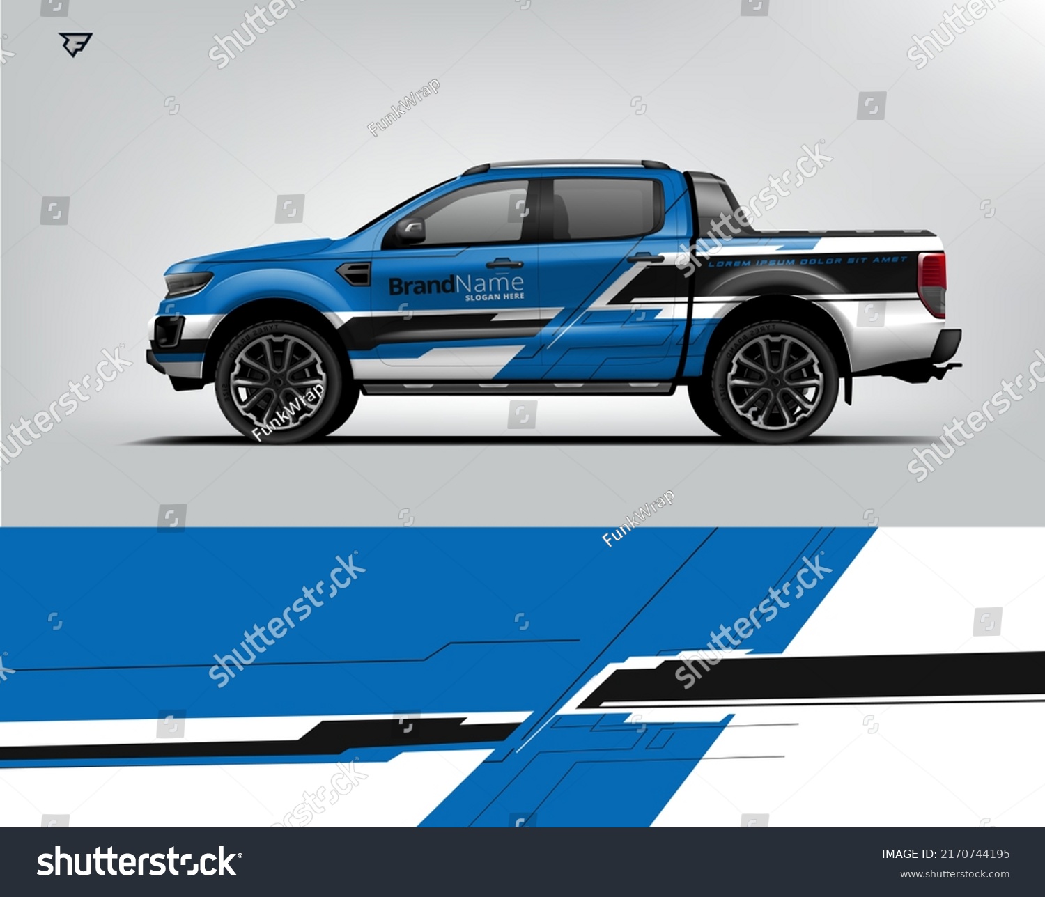 Truck wrap design. Modern eye catching printable design file.