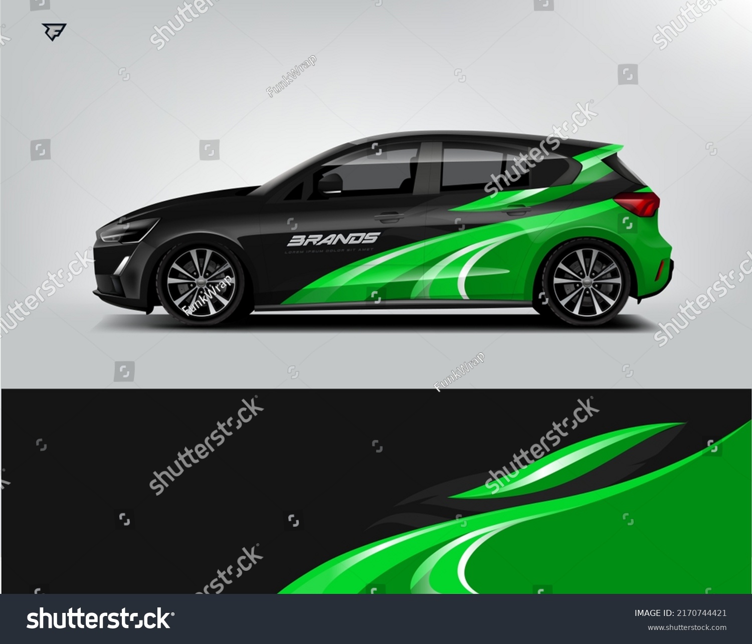 City Car Wrap Design modern eye catching ready use. place your logo. Printable eps files.