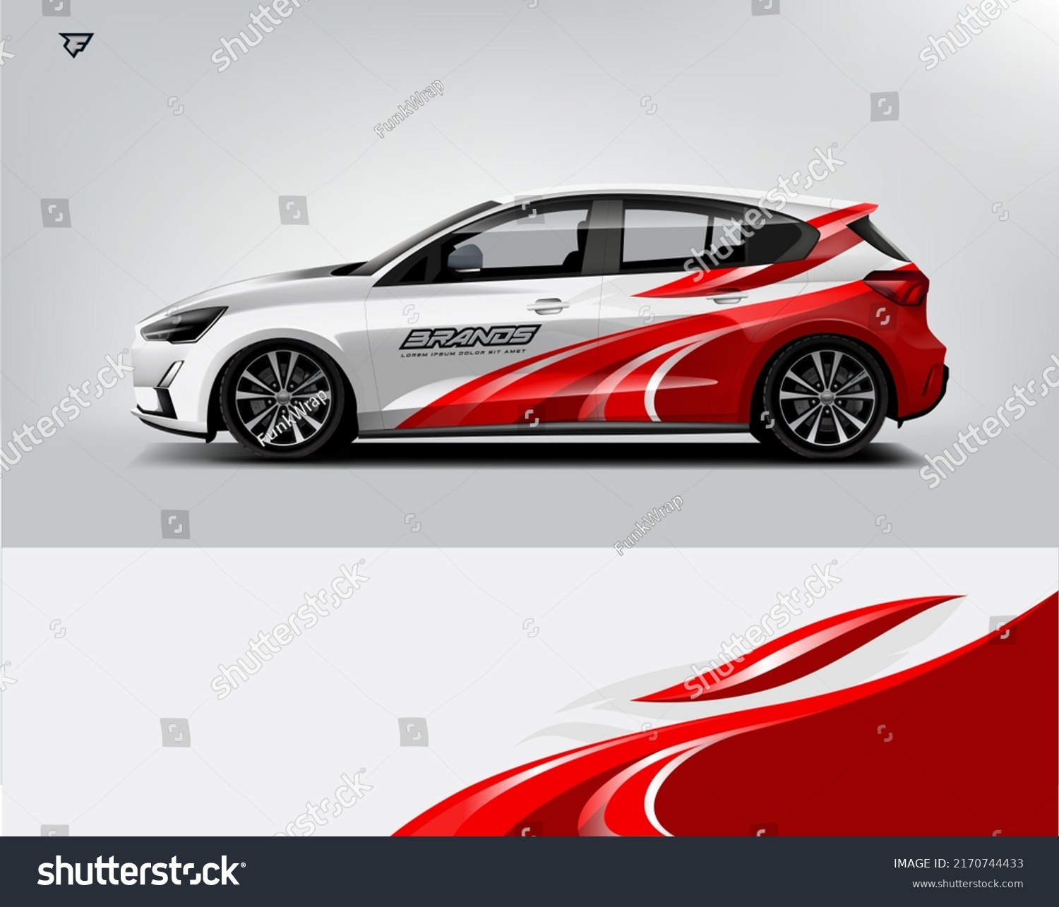 City Car Wrap Design modern eye catching ready use. place your logo. Printable eps files.