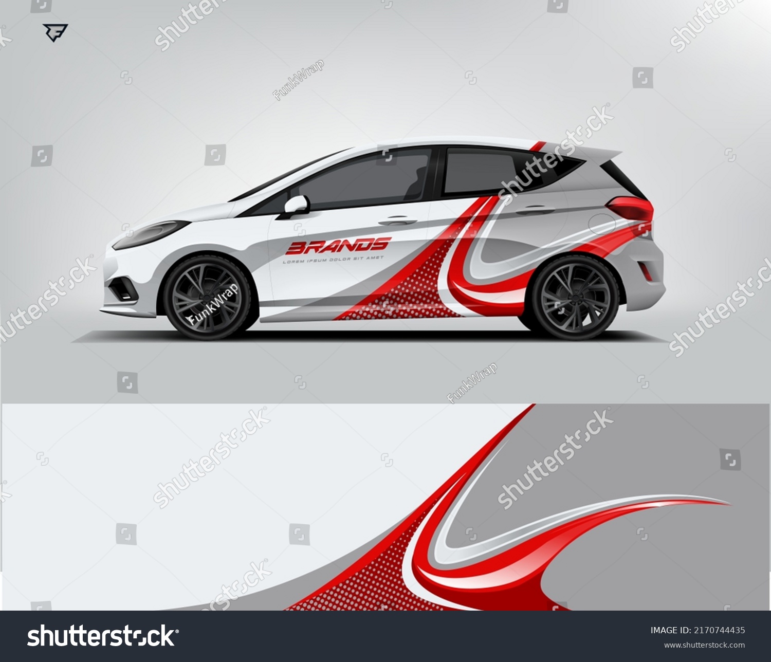 City Car Wrap Design modern eye catching ready use. place your logo. Printable eps files.