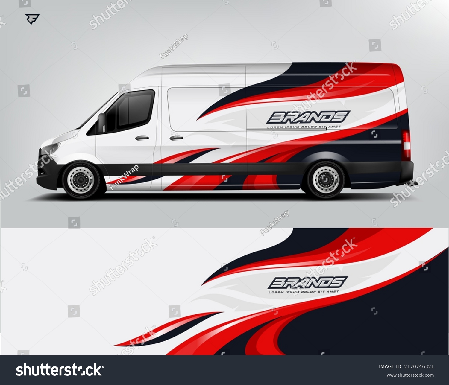 Van Wrap. Design modern eye catching ready use. place your logo. Printable eps files.