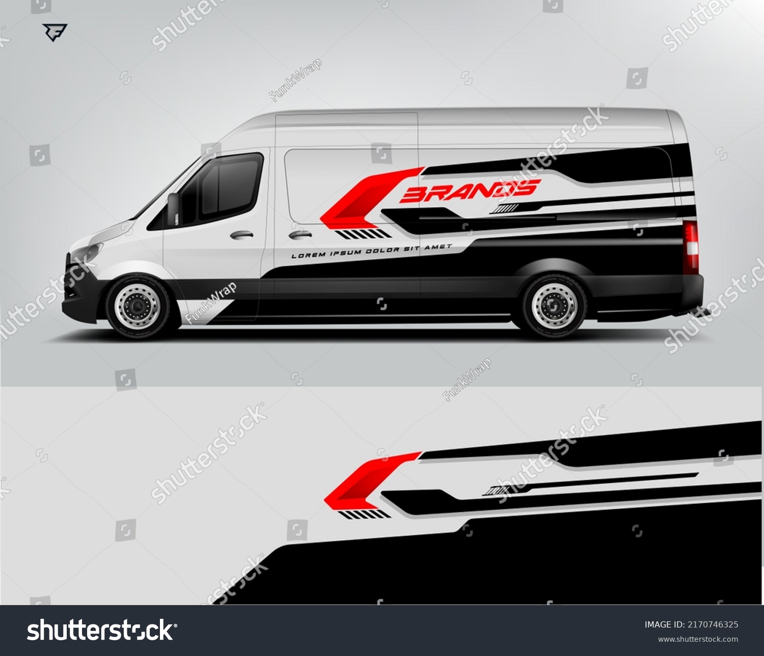 Van Wrap. Design modern eye catching ready use. place your logo. Printable eps files.