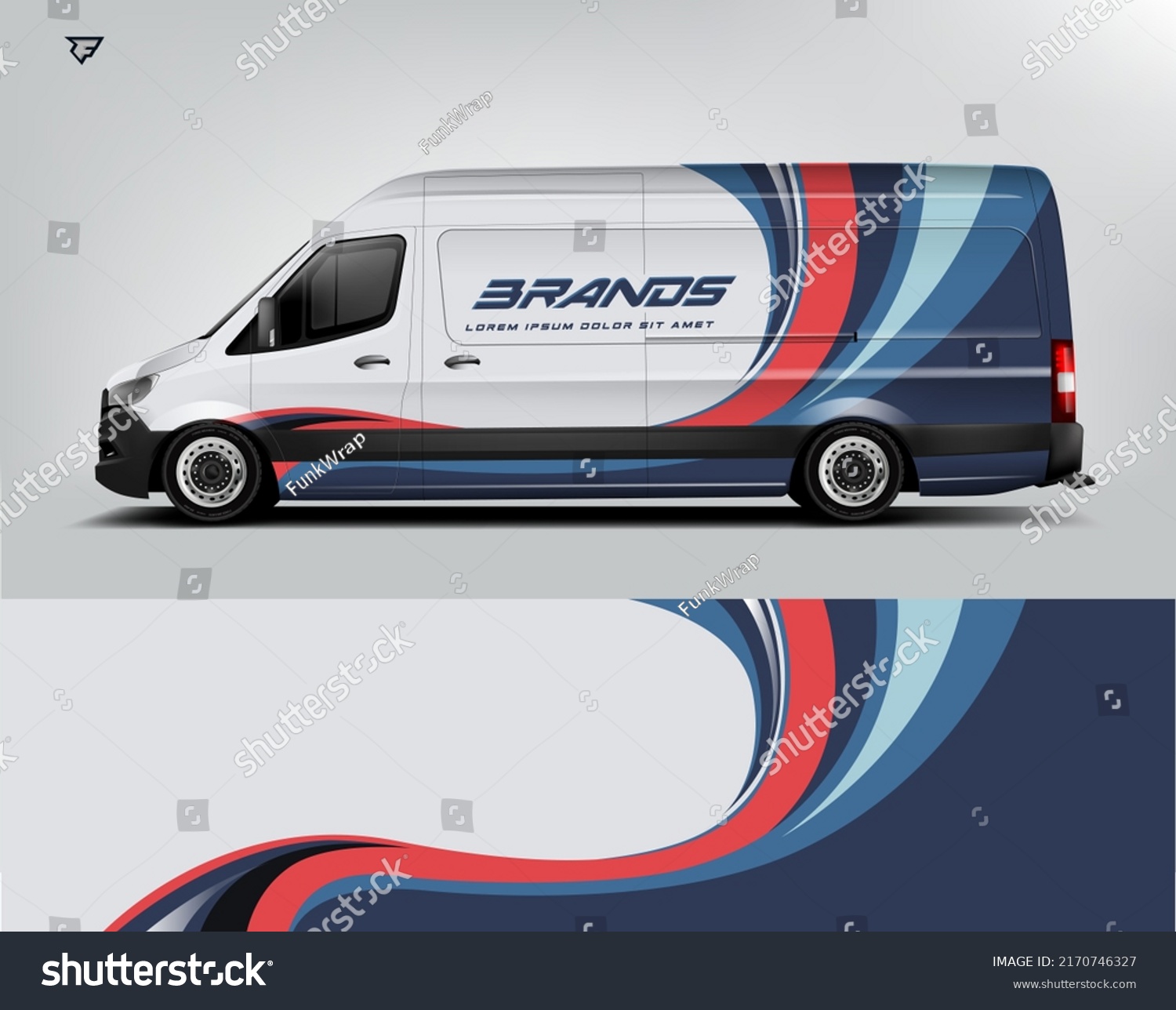 Van Wrap. Design modern eye catching ready use. place your logo. Printable eps files.